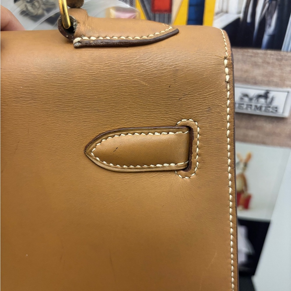 Hermes box calf sellier 32cm Natural Kelly - Picture 10 of 12